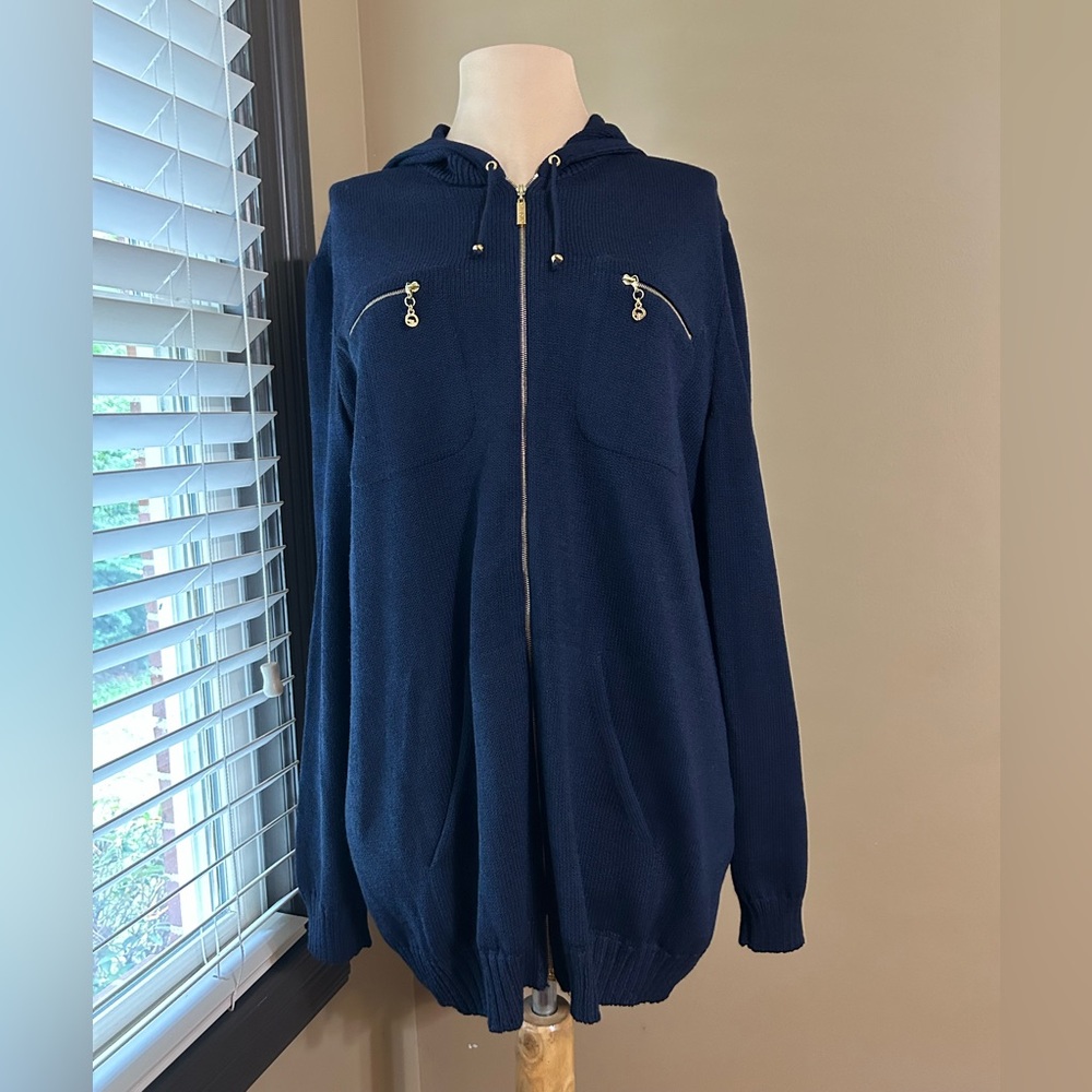 St John Sport Hoody Navy Blue Hooded Utility Jacket